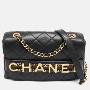 Chanel Black Quilted Leather Small Enchained Flap Bag, Shoulder Bags - Luxury Closet catalog
