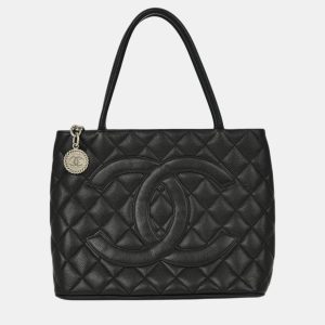 Chanel Black Calfskin Medallion Tote Handbag, Tote Handbags - Luxury Closet catalog