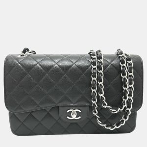 Chanel Black Caviar Leather Double Flap Shoulder Bag, Shoulder Bags - Luxury Closet catalog