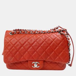 Chanel Orange Caviar Leather Large Flap Shoulder Bag, Shoulder Bags - Luxury Closet catalog