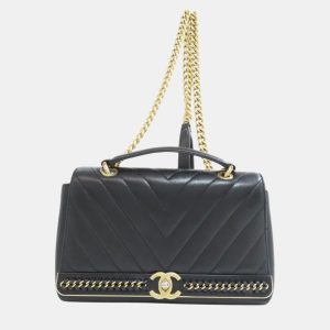 Chanel Black Lambskin Leather V-Stitch Shoulder Bag, Shoulder Bags - Luxury Closet catalog