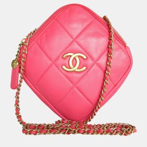Chanel Pink Quilted Leather Diamond CC Shoulder Bag, Shoulder Bags - Luxury Closet catalog