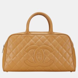Chanel Beige Caviar Leather Coco Mark Bowling  Bag, Tote Handbags - Luxury Closet catalog
