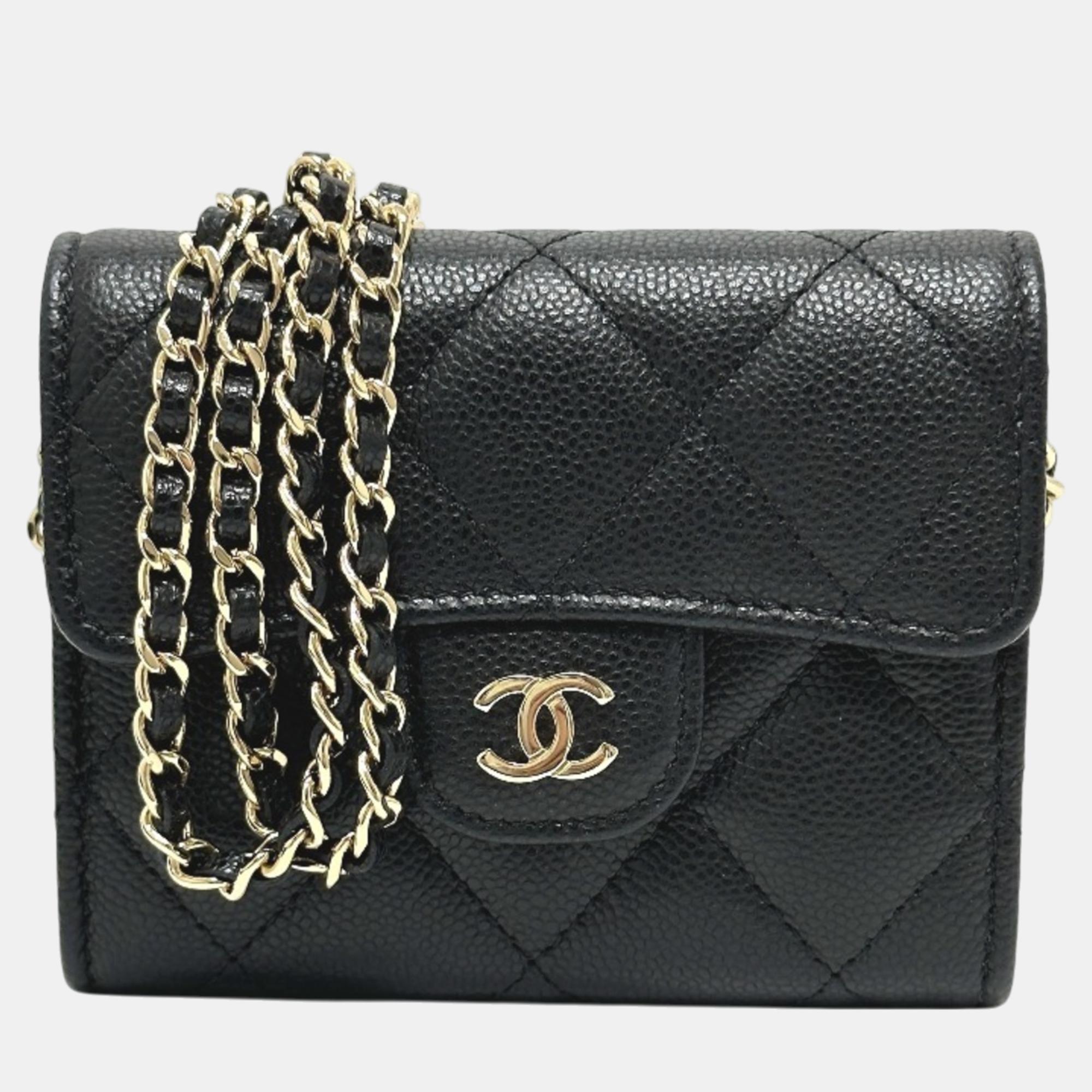 Chanel Black Caviar Leather Coin Purse on Chain, Wallets & Money Clips - Luxury Closet catalog