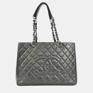 Chanel Metallic Gray Caviar Leather GST Shoulder Bag, Shoulder Bags - Luxury Closet catalog