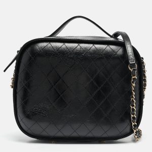 Chanel Black Quilted Leather CC Vanity Case Top Handle Bag, Shoulder Bags - Luxury Closet catalog