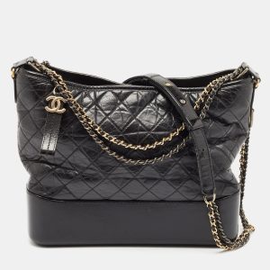 Chanel Black Quilted Aged Leather Large Gabrielle Hobo, Shoulder Bags - Luxury Closet catalog