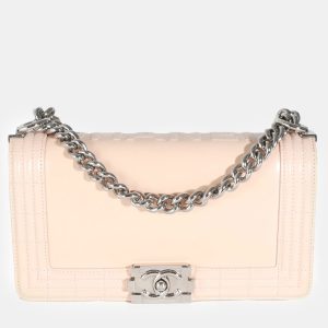 Chanel Beige Glazed Calfskin Old Medium Boy Bag, Shoulder Bags - Luxury Closet catalog