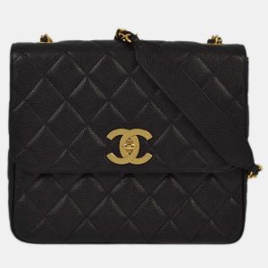 Chanel Black Calfskin Straight Flap Chain Shoulder Bag, Shoulder Bags - Luxury Closet catalog