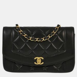 Chanel Black Lambskin Leather Small Diana Shoulder Bag, Shoulder Bags - Luxury Closet catalog