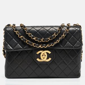 Chanel Black Quilted Leather Jumbo CC Flap Bag, Shoulder Bags - Luxury Closet catalog