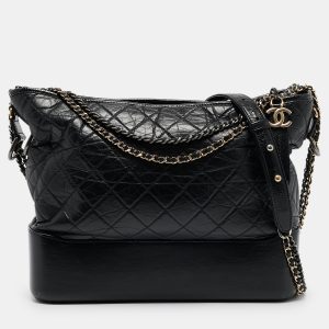 Chanel Black Quilted Aged Leather Large Gabrielle Hobo, Shoulder Bags - Luxury Closet catalog
