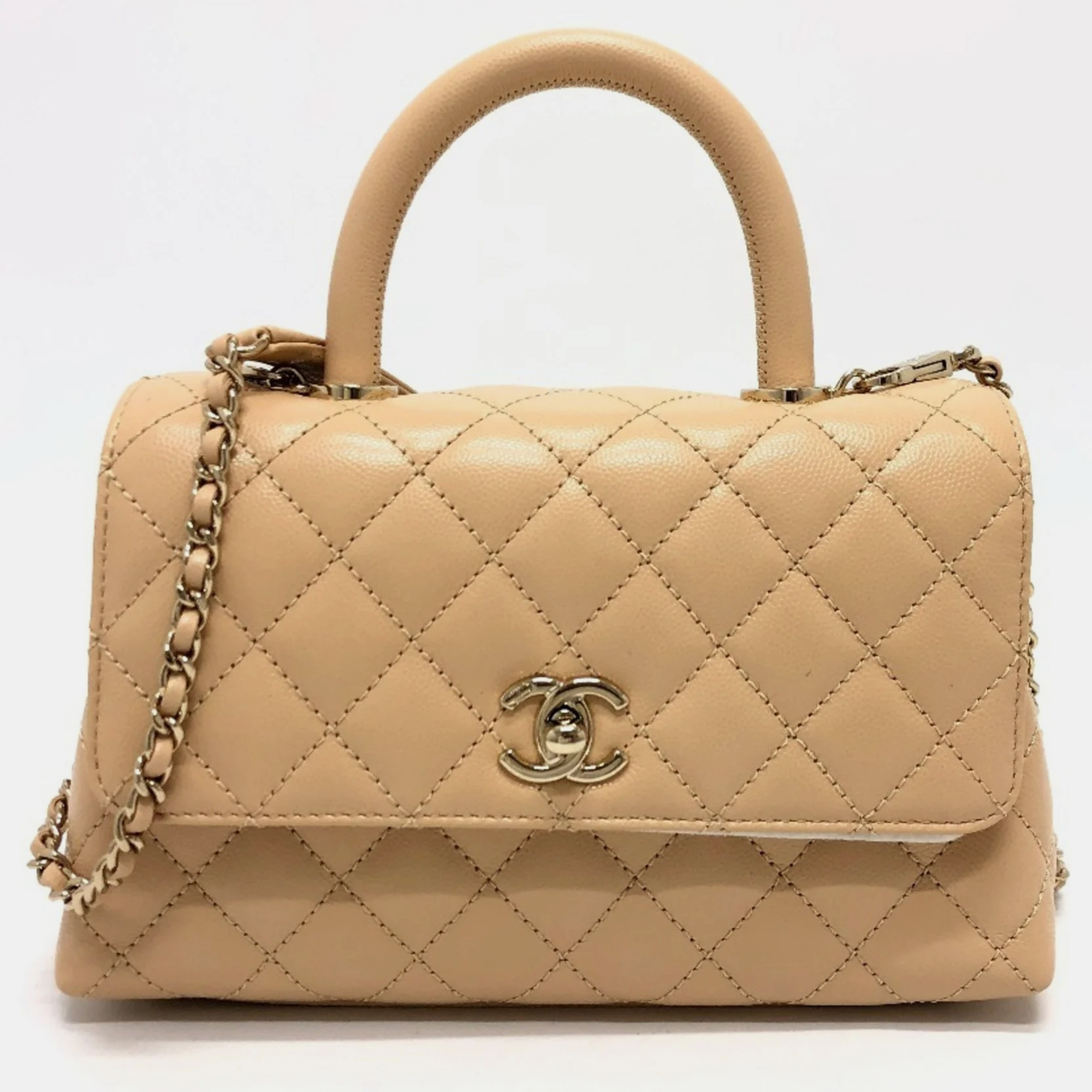 Chanel Beige Caviar Leather Coco Handle XS Shoulder Bag, Satchels - Luxury Closet catalog