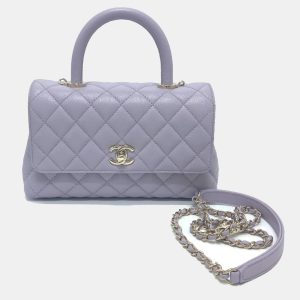 Chanel Purple Caviar Leather  Coco Handle Shoulder Bag, Satchels - Luxury Closet catalog