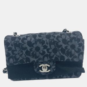Chanel Black Denim Camellia Motif Chain Shoulder Bag, Shoulder Bags - Luxury Closet catalog