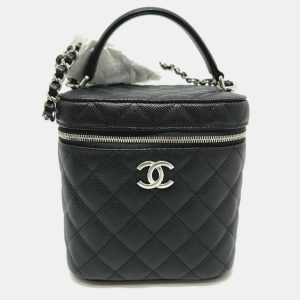 Chanel Black Caviar Leather Quilted Chain Bag, Satchels - Luxury Closet catalog