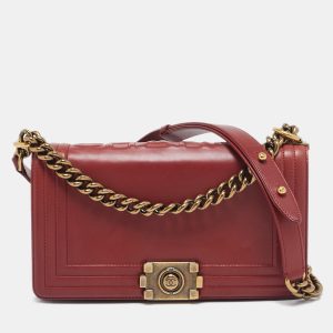 Chanel Red Leather Medium Boy Flap Bag, Shoulder Bags - Luxury Closet catalog