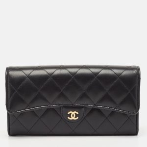 Chanel Black Quilted Leather Classic Flap Continental Wallet, Wallets & Money Clips - Luxury Closet catalog