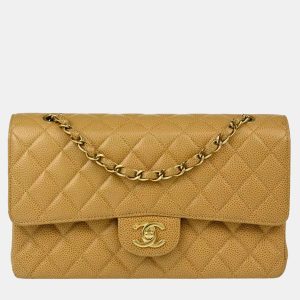 Chanel Beige Caviar Leather Medium Classic Double Flap Shoulder Bag, Shoulder Bags - Luxury Closet catalog