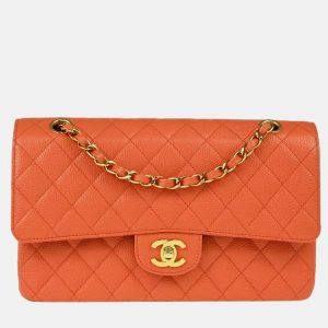 Chanel Orange Caviar Leather Medium Classic Double Flap Shoulder Bag, Shoulder Bags - Luxury Closet catalog