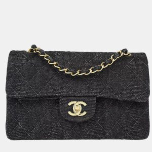 Chanel Black Denim Small Classic Double Flap Shoulder Bag, Shoulder Bags - Luxury Closet catalog