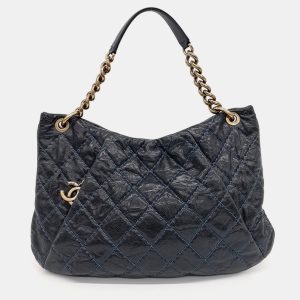 Chanel Navy Blue Caviar Leather Coco Pleats Hobo Bag, Tote Handbags - Luxury Closet catalog