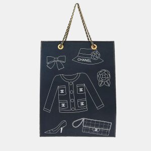 Chanel Navy Canvas and Leather Icon Chain Tote Bag, Tote Handbags - Luxury Closet catalog