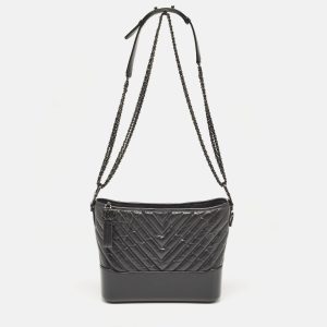Chanel Black Quilted Aged Leather Medium Gabrielle Hobo, Shoulder Bags - Luxury Closet catalog