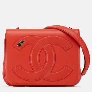 Chanel Red Lambskin CC Mania Flap Bag, Shoulder Bags - Luxury Closet catalog