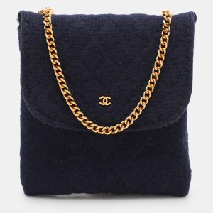 Chanel Blue Quilted Jersey Chain Pouch, Wallets & Money Clips - Luxury Closet catalog