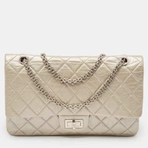 Chanel Silver Quilted Aged Leather 227 Reissue 2.55 Flap Bag, Shoulder Bags - Luxury Closet catalog