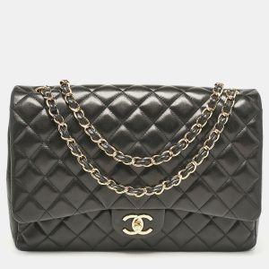 Chanel Black Quilted Leather Maxi Classic Double Flap Bag, Shoulder Bags - Luxury Closet catalog