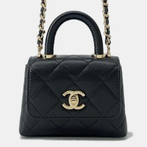Chanel Black Caviar Leather Coco Handle Bag, Satchels - Luxury Closet catalog