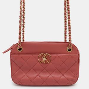 Chanel Pink Lambskin Leather Camera Shoulder Bag, Shoulder Bags - Luxury Closet catalog