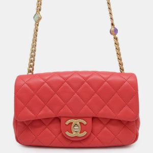 Chanel Red Lambskin Leather Flap Chain Shoulder Bag, Shoulder Bags - Luxury Closet catalog