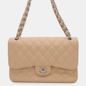 Chanel Beige Caviar Leather Double Flap Shoulder Bag, Shoulder Bags - Luxury Closet catalog