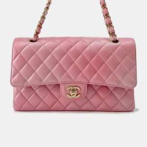 Chanel Gradation Light Pink Goatskin Leather Classic Double Flap Shoulder Bag, Shoulder Bags - Luxury Closet catalog
