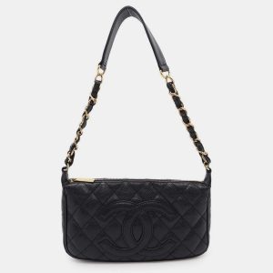 Chanel Black Caviar Leather One Belt Cc Logo Semi Shoulder Bag, Shoulder Bags - Luxury Closet catalog