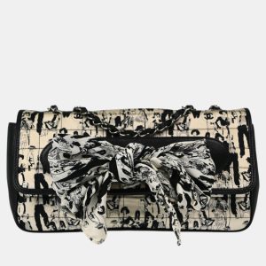 Chanel Black White Silk Lambskin Leather Choco Bar Shoulder Bag, Shoulder Bags - Luxury Closet catalog