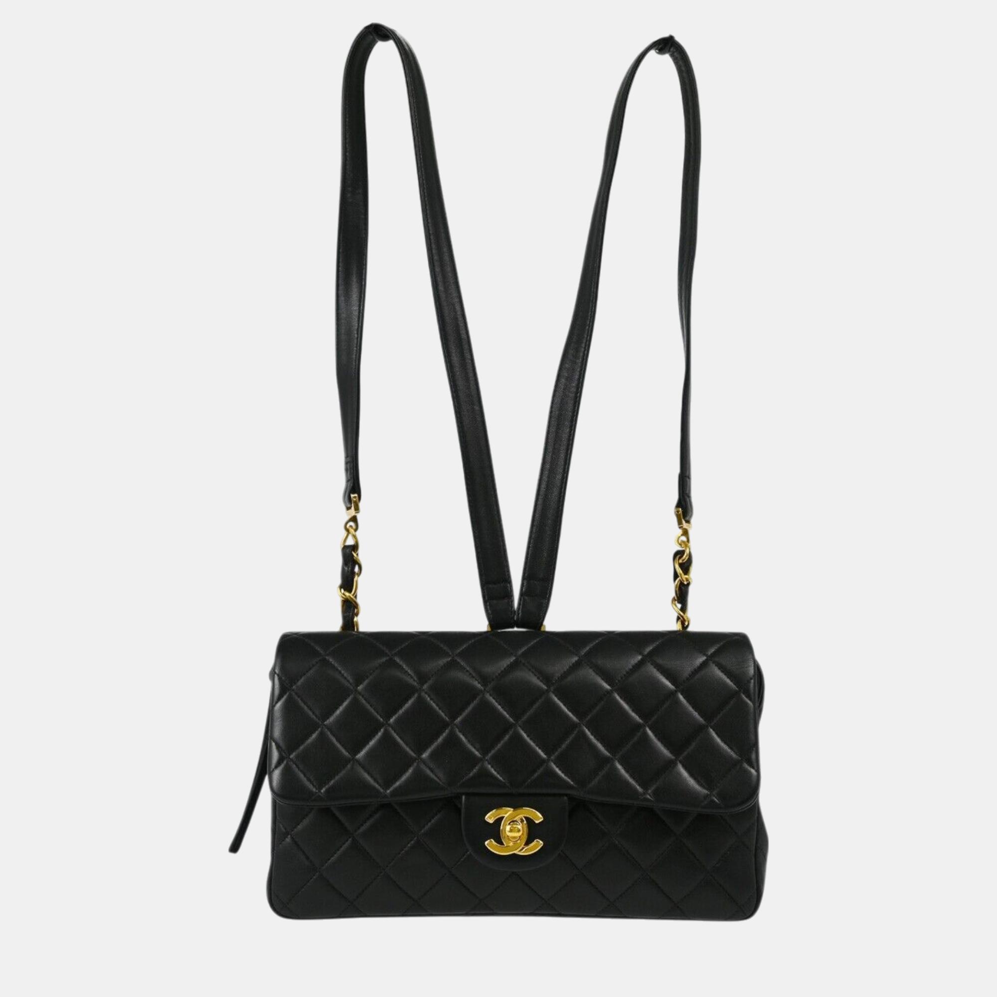 Chanel Black Lambskin Leather Backpack, Backpacks - Luxury Closet catalog