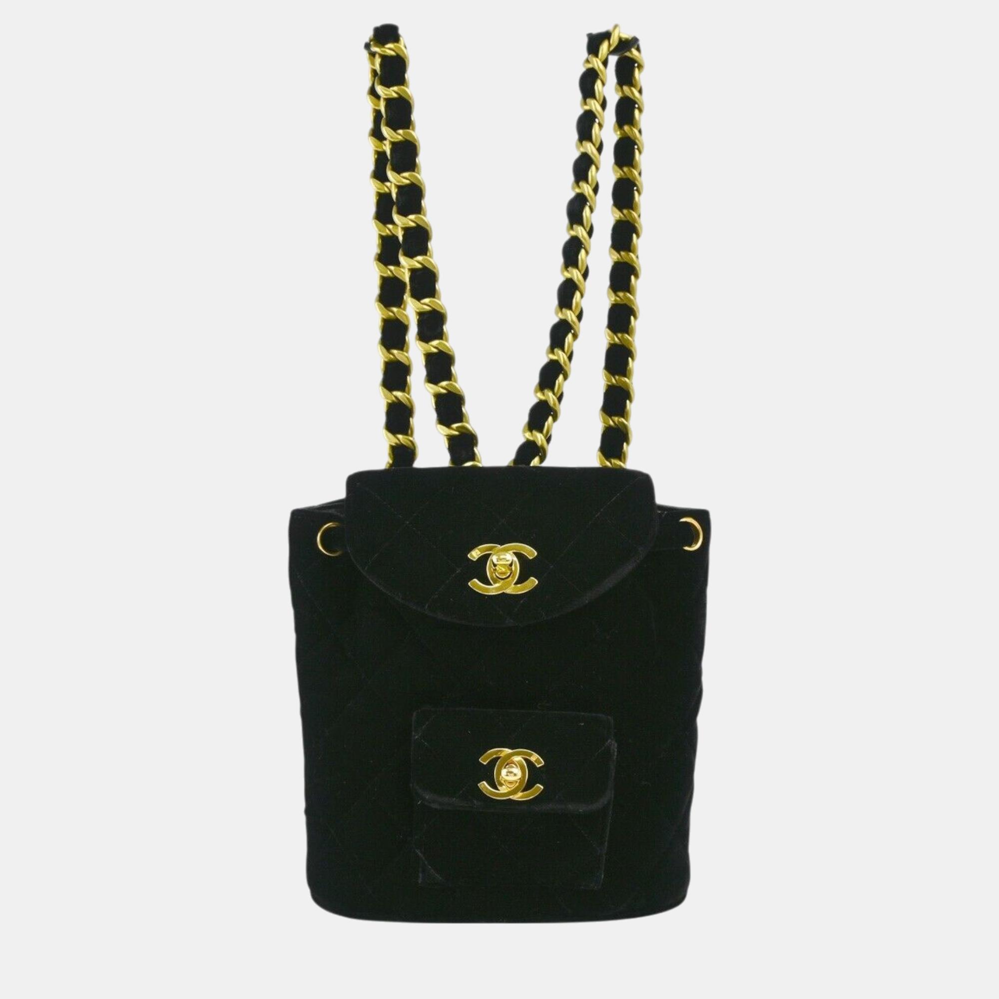 Chanel Black Velvet Small Duma Backpack, Backpacks - Luxury Closet catalog