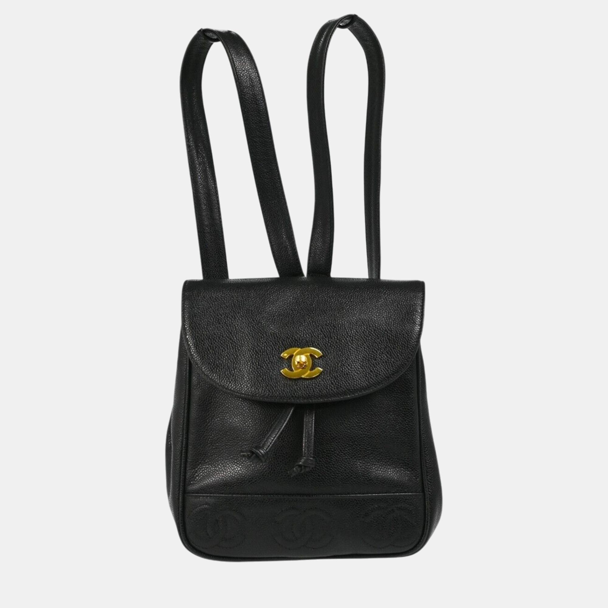 Chanel Black Calfskin Triple CC Backpack, Backpacks - Luxury Closet catalog