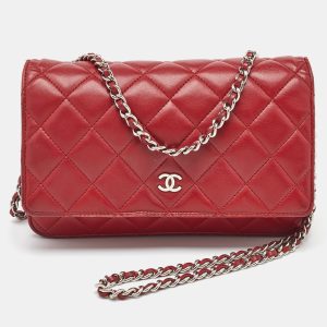 Chanel Red Quilted Leather CC Wallet On Chain, Wallets & Money Clips - Luxury Closet catalog