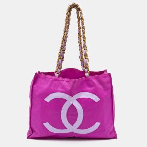 Chanel Pink Nylon Vintage CC Logo Shopper Tote, Tote Handbags - Luxury Closet catalog