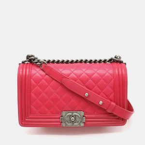 Chanel Pink Caviar Leather Boy Chain Shoulder Bag, Shoulder Bags - Luxury Closet catalog