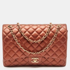 Chanel Copper Quilted Leather Maxi Classic Double Flap Bag, Shoulder Bags - Luxury Closet catalog