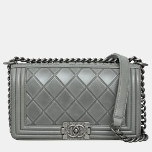 Chanel Grey Paris-Salzburg Medium Boy Bag, Shoulder Bags - Luxury Closet catalog