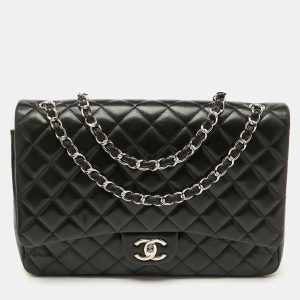 Chanel Black Quilted Leather Maxi Classic Double Flap Bag, Shoulder Bags - Luxury Closet catalog