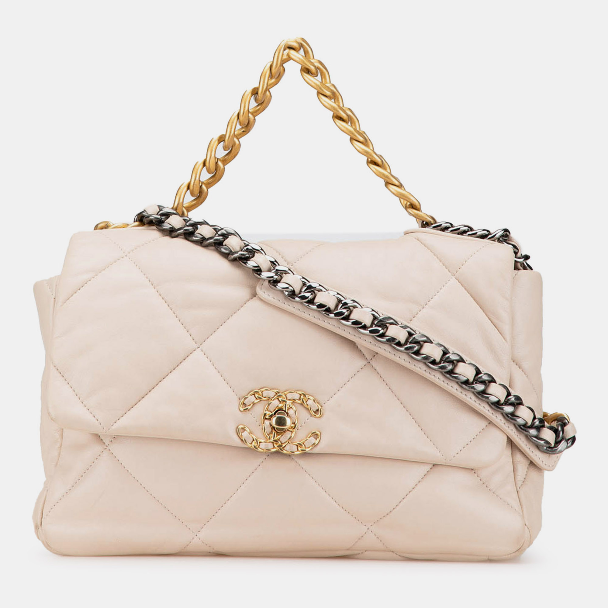Chanel Beige Large Lambskin 19 Flap Shoulder Bag, Shoulder Bags - Luxury Closet catalog
