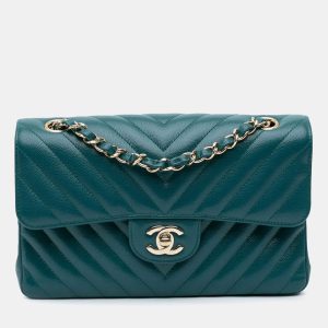 Chanel Blue Small Classic Chevron Caviar Double Flap Bag, Shoulder Bags - Luxury Closet catalog